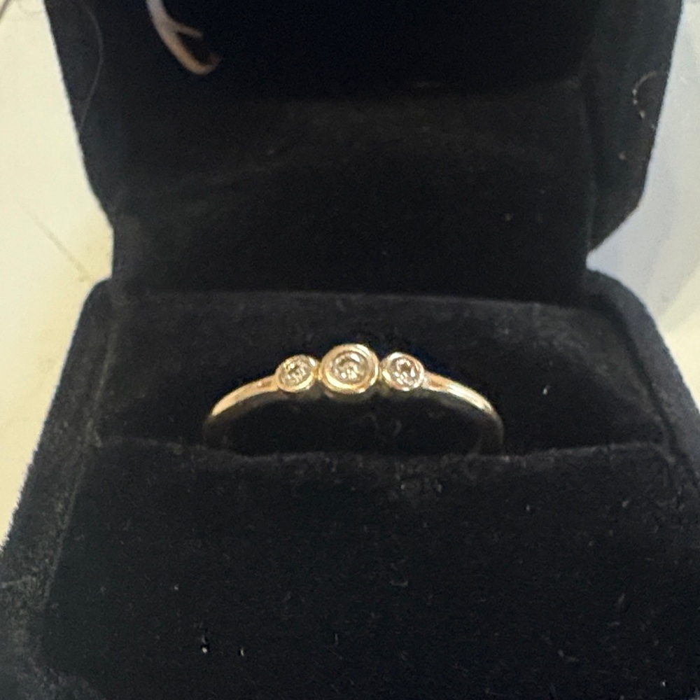 Ross-Simons 14kt Gold Triple Diamond Ring